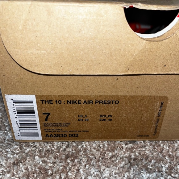 Used Nike x Off white presto size 7- Black - Picture 4 of 8